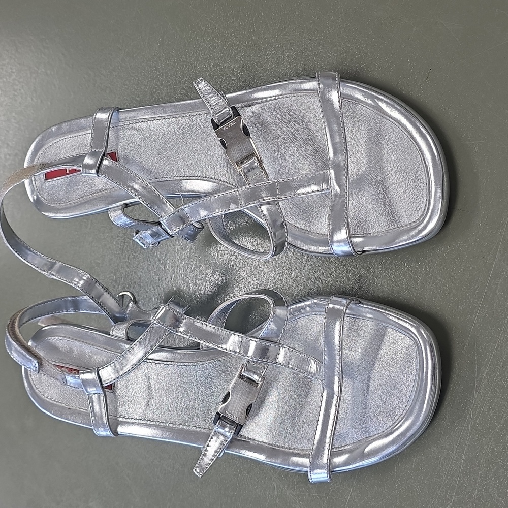 Vintage Y2k Silver Prada Shoes 90s Sz 39 - Picture 2 of 5